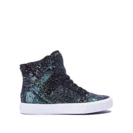 Supra Skytop - Γυναικεια Sneakers Ψηλα - Μαυρα/Πολύχρωμο (GR9850)